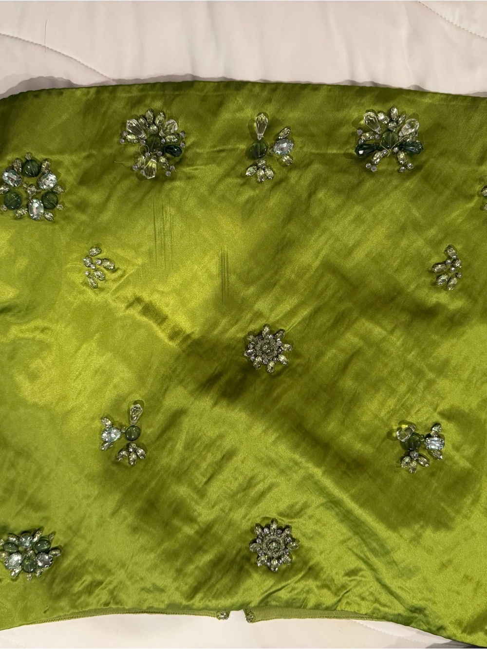J. Crew Lime Green Embellished Mini Skirt - Picture 2 of 7